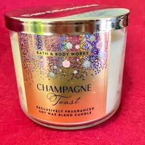 Bath & Body Works Champagne Toast Candle - Silver and Pink